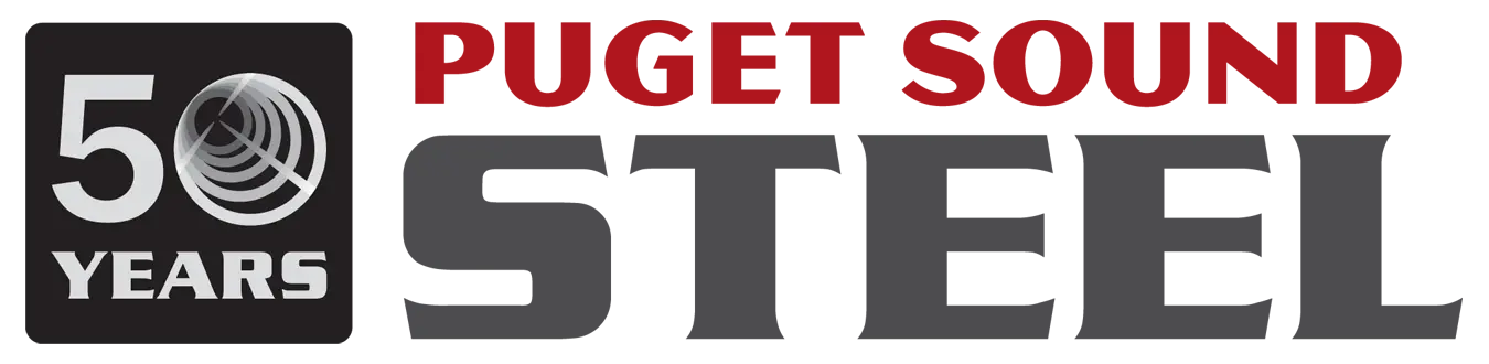 Logo featuring "50 YEARS" in bold white text on a black background with a circular, ripple-like design. To the right, "Celebrating the past, Innovating the future" is written in red, and "Partners in progress" is written in gray underneath.
