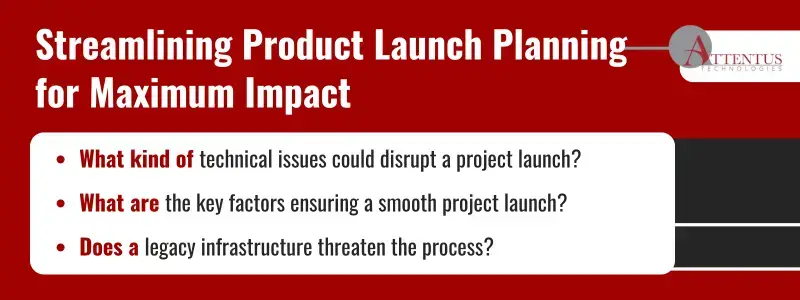 Key Takeaways:
What kind of technical issues could disrupt a project launch?
What are the key factors ensuring a smooth project launch?
Does a legacy infrastructure threaten the process?