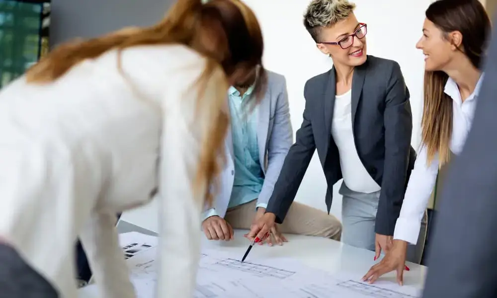 Project manager leads her team