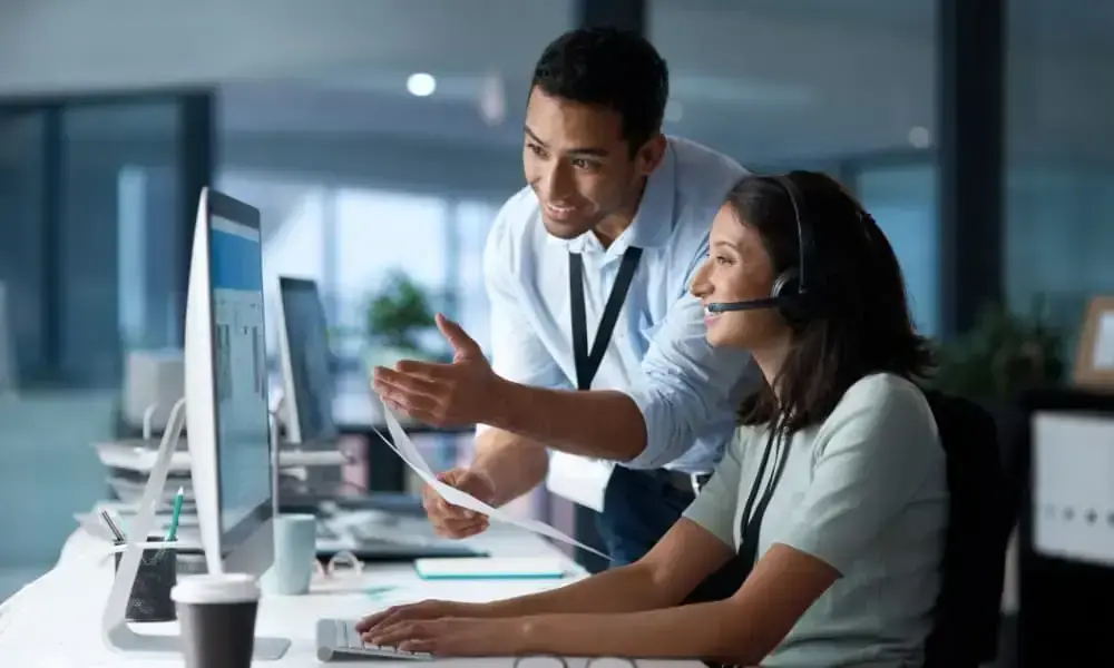 On-site IT support provided to a female worker