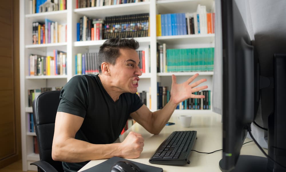 SMB business owner frustrated after the company’s data backup strategy fails to restore critical information after a security incident