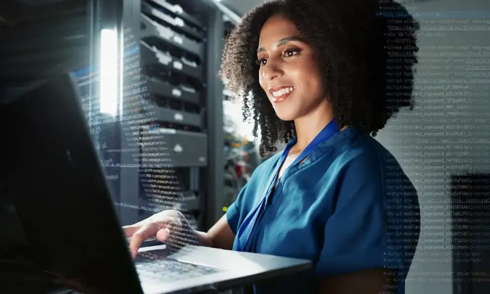 Woman handling remote IT Monitoring for Small Business IT Infrastructure