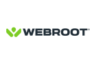 Logo of Webroot, featuring a green abstract icon resembling a stylized "W" next to the word "WEBROOT" in bold, black uppercase letters. The background is white.